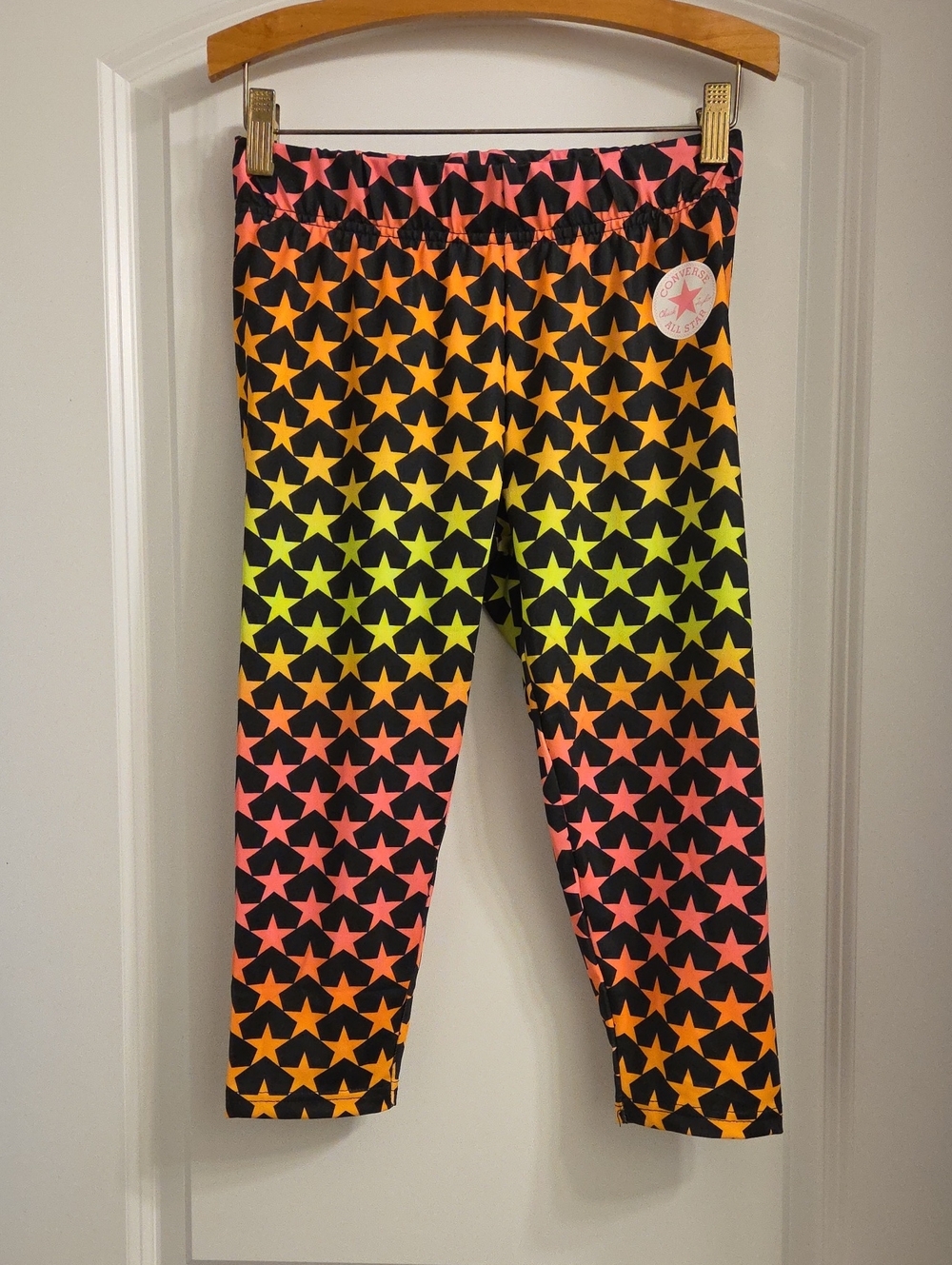 Girls' Star Print Neon Capri Leggings - Multicolor